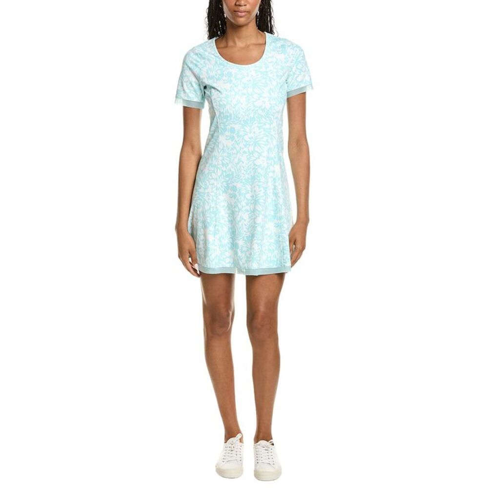 Stella Parker Womens  Scoop Neck Mesh Detail Dress, Blue